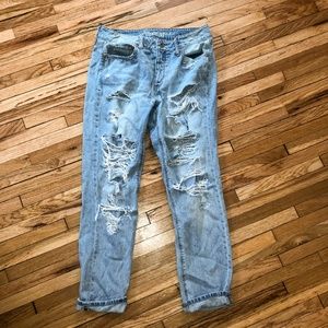 Distressed American Eagle Mom Jeans